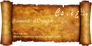 Cserni Évald névjegykártya